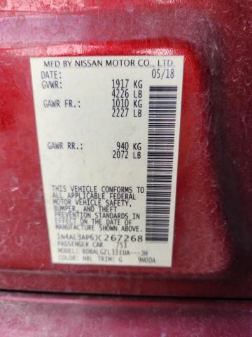 1N4AL3AP6JC267268 - 2018 NISSAN ALTIMA 2.5 BURGUNDY photo 12