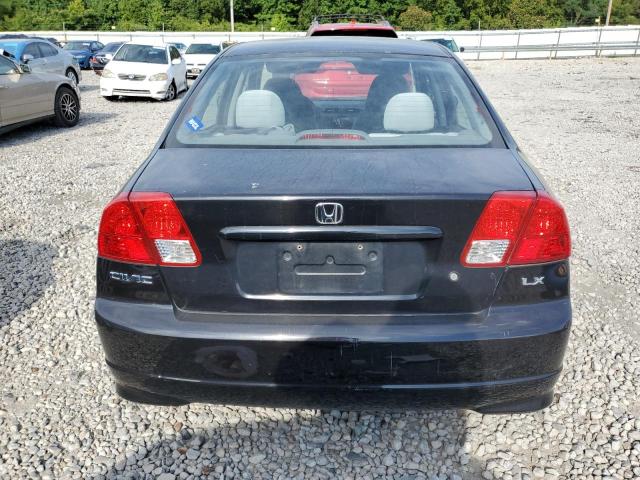 2HGES16655H544869 - 2005 HONDA CIVIC LX BLACK photo 6