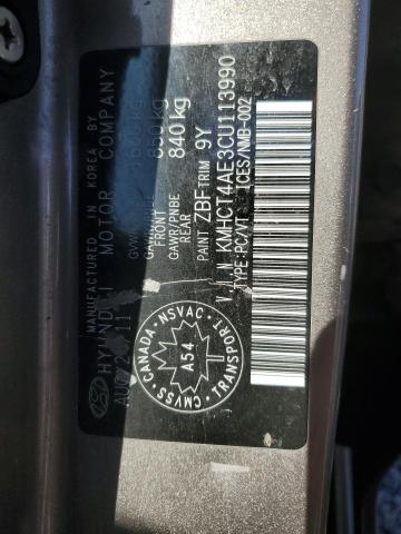 KMHCT4AE3CU113990 - 2012 HYUNDAI ACCENT GLS BEIGE photo 13