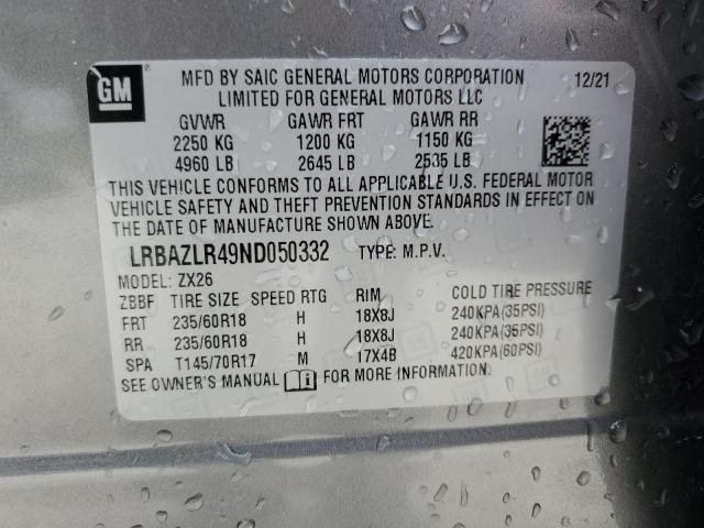 LRBAZLR49ND050332 - 2022 BUICK ENVISION PREFERRED Boz foto 13