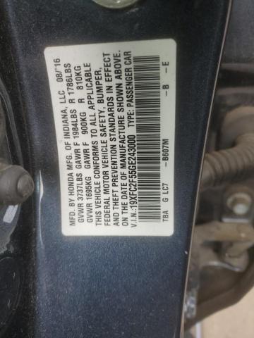 19XFC2F55GE243000 - 2016 HONDA CIVIC LX 石墨色 照片 13