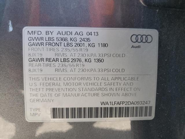 WA1LFAFP2DA093247 - 2013 AUDI Q5 PREMIUM PLUS Boz foto 13