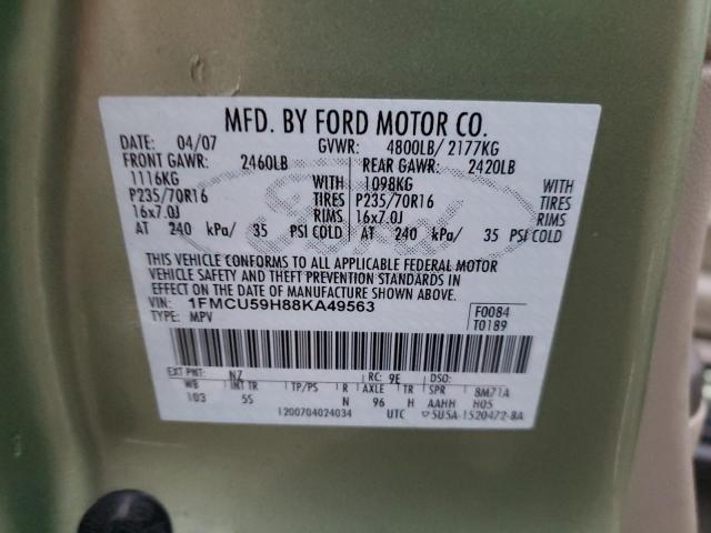 1FMCU59H88KA49563 - 2008 FORD ESCAPE HEV GREEN photo 12