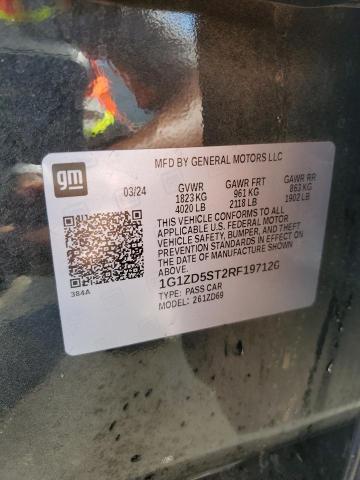 1G1ZD5ST2RF197126 - 2024 CHEVROLET MALIBU LT BLACK photo 12