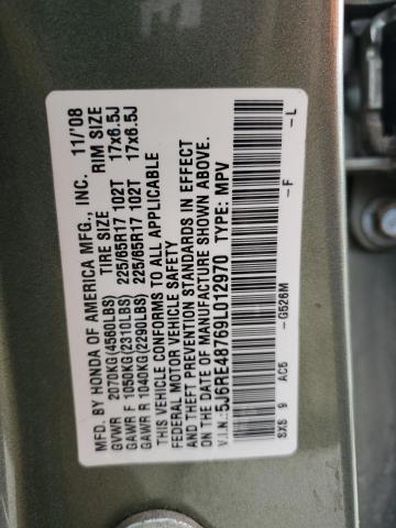 5J6RE48769L012970 - 2009 HONDA CR-V EXL Grün Foto 13