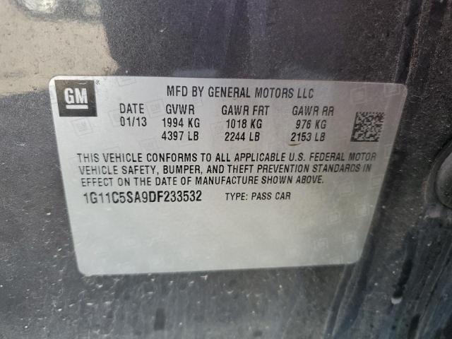 1G11C5SA9DF233532 - 2013 CHEVROLET MALIBU 1LT GRAY photo 13