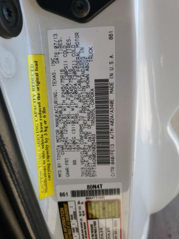 5TFTX4GN0DX025463 - 2013 TOYOTA TACOMA PRERUNNER ACCESS CAB WHITE photo 13