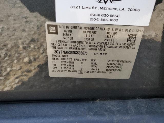 3GYFNAE36DS603676 - 2013 CADILLAC SRX GRAY photo 14