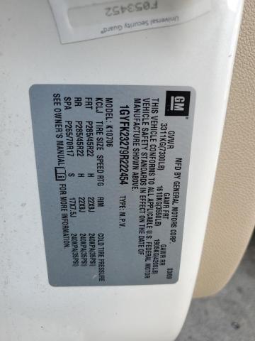 1GYFK23279R222454 - 2009 CADILLAC ESCALADE LUXURY Ақ фото 13