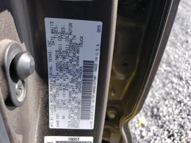 5TFLU4EN5DX073021 - 2013 TOYOTA TACOMA DOUBLE CAB 棕色 照片 12