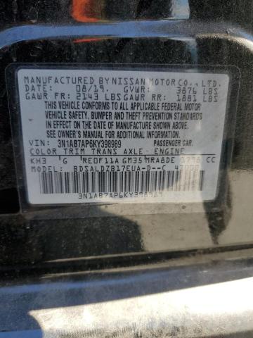 3N1AB7AP6KY398989 - 2019 NISSAN SENTRA S 黑色 照片 12