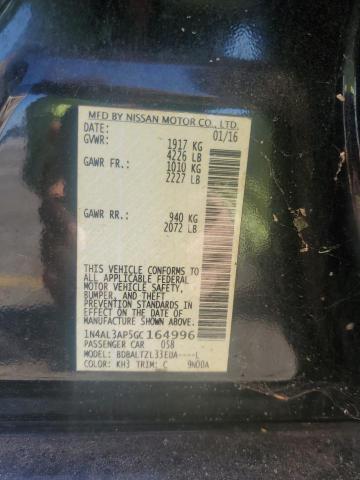 1N4AL3AP5GC164996 - 2016 NISSAN ALTIMA 2.5 BLACK photo 12