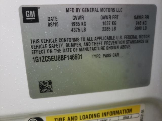 1G1ZC5EU8BF146601 - 2011 CHEVROLET MALIBU 1LT თეთრი ფოტო 13