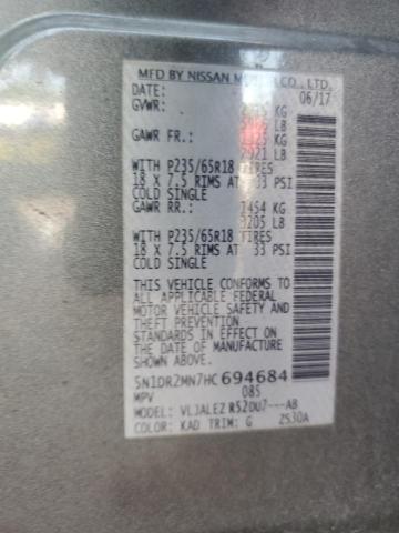 5N1DR2MN7HC694684 - 2017 NISSAN PATHFINDER S 灰色 照片 12