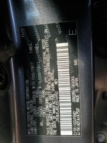 JTEBU5JR0J5516950 - 2018 TOYOTA 4RUNNER SR5/SR5 PREMIUM Сұр фото 12