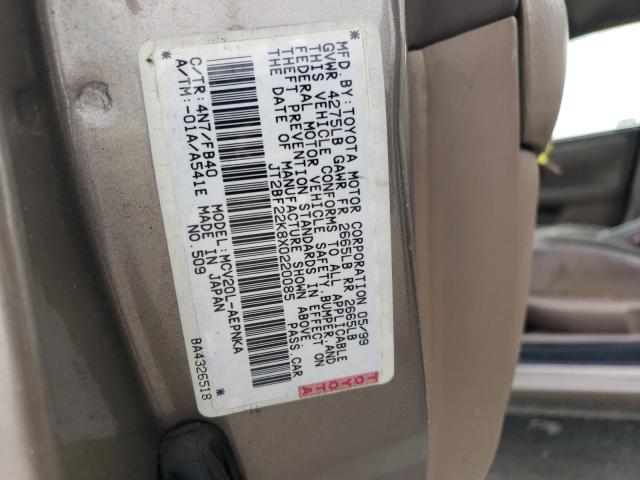 JT2BF22K8X0220085 - 1999 TOYOTA CAMRY LE GOLD photo 13