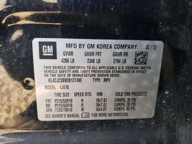 KL4CJCSB9DB127490 - 2013 BUICK ENCORE BLACK photo 12