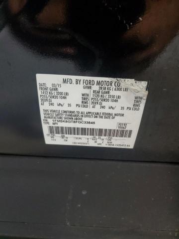 1FM5K8GT8FGC33845 - 2015 FORD EXPLORER SPORT Қара фото 13