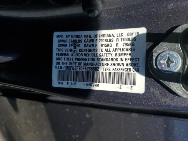 19XFB2F70FE288882 - 2015 HONDA CIVIC SE გრაფიტი ფოტო 12