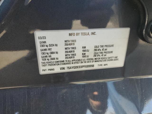 7SAYGDEE8PF699998 - 2023 TESLA MODEL Y Gris foto 12