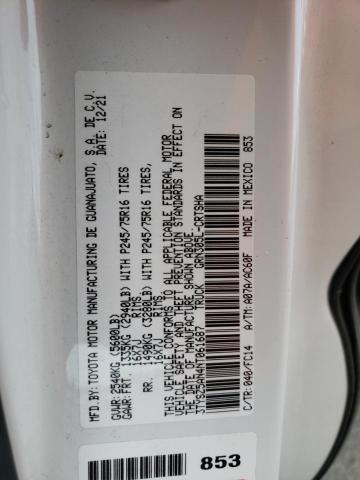 3TYSZ5AN4NT061687 - 2022 TOYOTA TACOMA ACCESS CAB Ақ фото 12