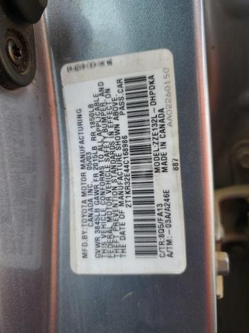 2T1KR32E44C168986 - 2004 TOYOTA COROLLA XR BLUE photo 12