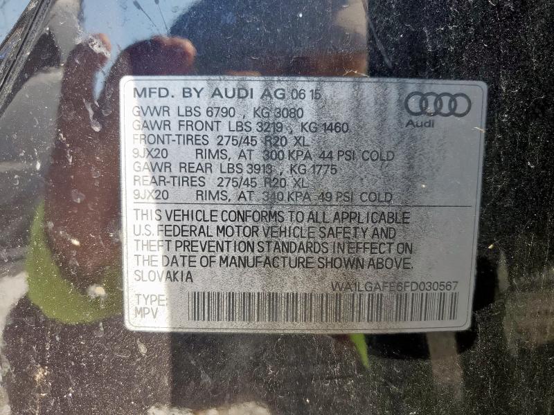 WA1LGAFE6FD030567 - 2015 AUDI Q7 PREMIUM PLUS 黑色 照片 13