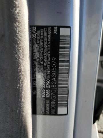 WDBNG70J82A305079 - 2002 MERCEDES-BENZ S 430 SILVER photo 12