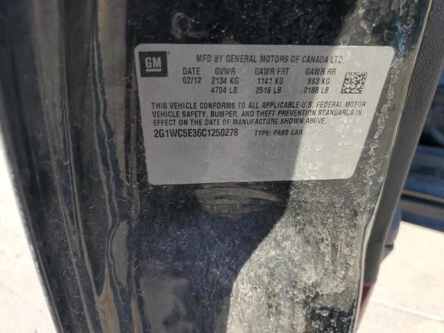 2G1WC5E36C1250278 - 2012 CHEVROLET IMPALA LTZ BLACK photo 13