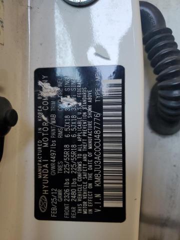 KM8JU3AC0CU487776 - 2012 HYUNDAI TUCSON GLS WHITE photo 13