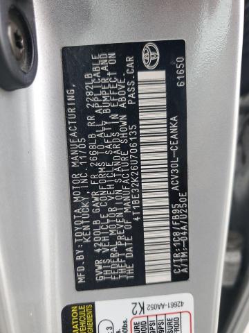 4T1BE32K26U706135 - 2006 TOYOTA CAMRY LE SILVER photo 13