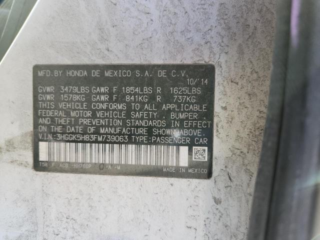 3HGGK5H83FM739063 - 2015 HONDA FIT EX WHITE photo 13