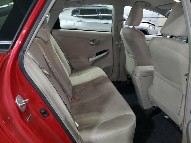 JTDKN3DUXC5443546 - 2012 TOYOTA PRIUS RED photo 10