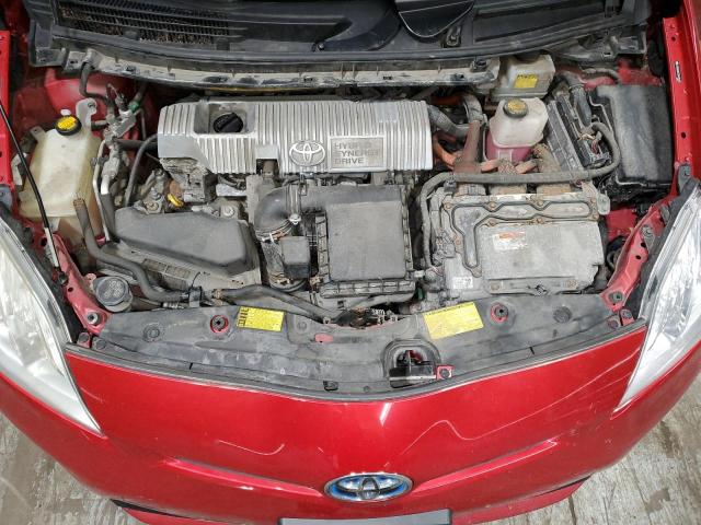 JTDKN3DUXC5443546 - 2012 TOYOTA PRIUS RED photo 11