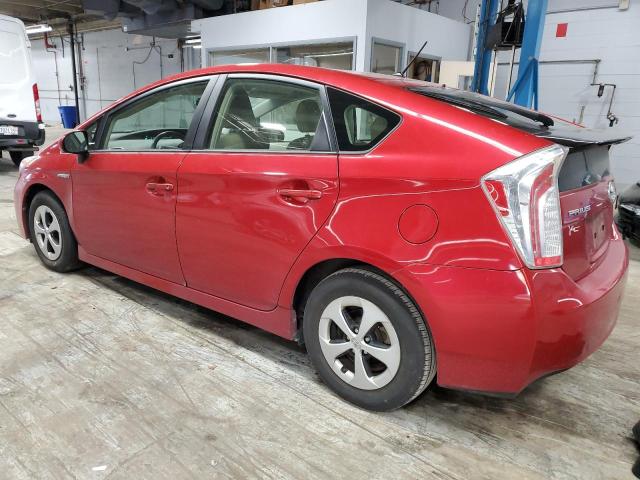 JTDKN3DUXC5443546 - 2012 TOYOTA PRIUS RED photo 2