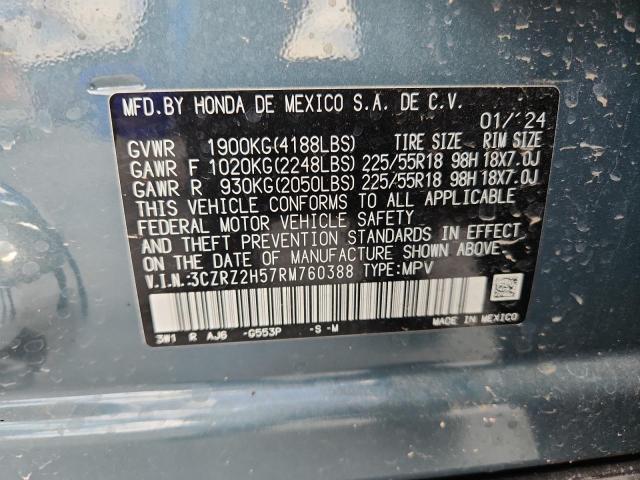 3CZRZ2H57RM760388 - 2024 HONDA HR-V SPORT BLUE photo 13