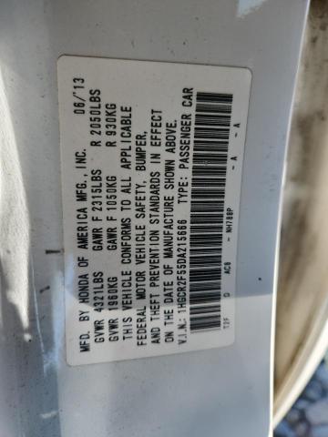 1HGCR2F55DA215666 - 2013 HONDA ACCORD SPORT Ақ фото 12