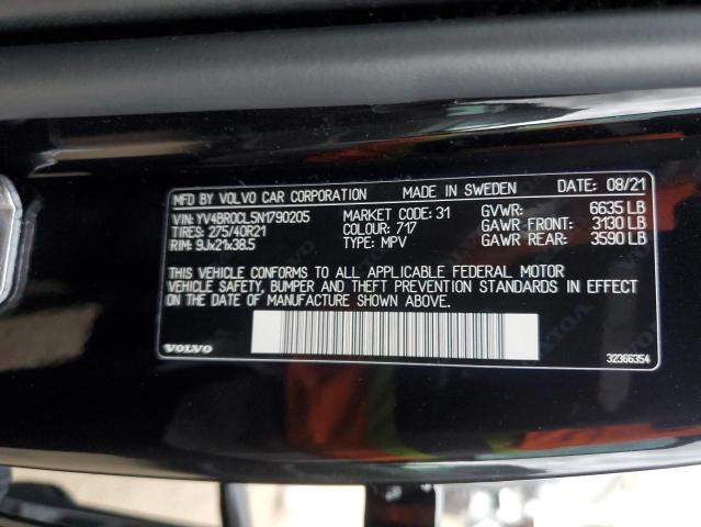 YV4BR0CL5N1790205 - 2022 VOLVO XC90 T8 RECHARGE INSCRIPTION BLACK photo 13