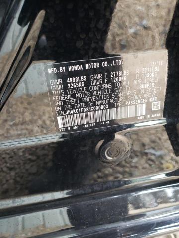 JH4KC1F98HC000803 - 2017 ACURA RLX ADVANCE შავი ფოტო 12