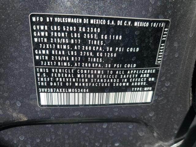 3VV3B7AXXLM053464 - 2020 VOLKSWAGEN TIGUAN SE CHARCOAL photo 14