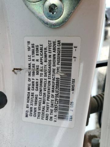 19XFC2F59JE208869 - 2018 HONDA CIVIC LX WHITE photo 12