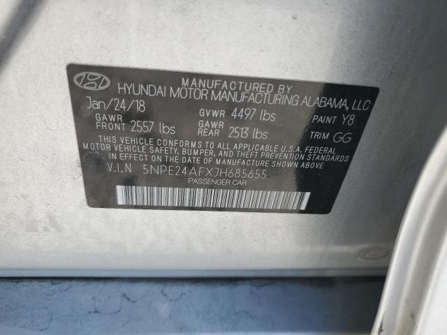 5NPE24AFXJH685655 - 2018 HYUNDAI SONATA SE SILVER photo 12