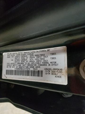 5TEGN92N64Z377273 - 2004 TOYOTA TACOMA DOUBLE CAB PRERUNNER BLACK photo 12