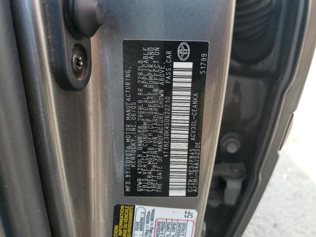 4T1BE30K45U622710 - 2005 TOYOTA CAMRY LE GRAY photo 12