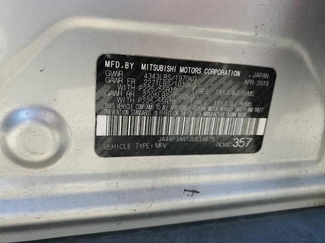 JA4AP3AW1JU014675 - 2018 MITSUBISHI OUTLANDER ES SILVER photo 13
