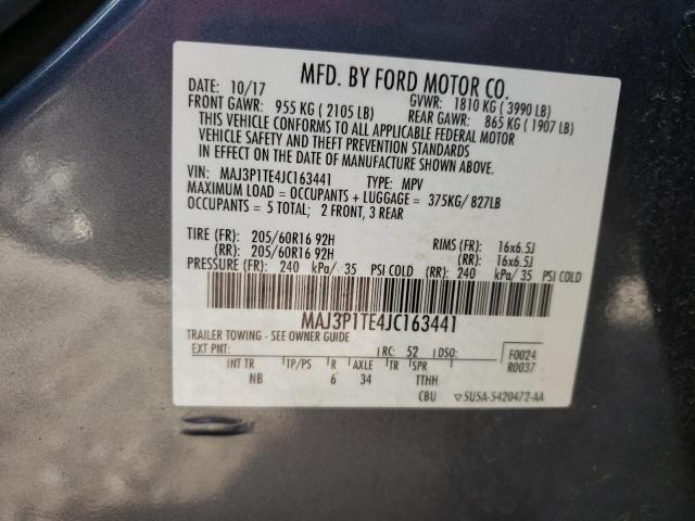 MAJ3P1TE4JC163441 - 2018 FORD ECOSPORT SE GRAY photo 14