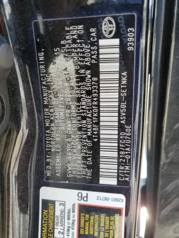 4T4BF1FK0FR493378 - 2015 TOYOTA CAMRY LE BLACK photo 12