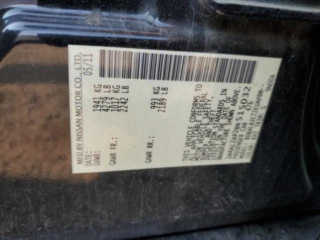 1N4AL2AP2BN515032 - 2011 NISSAN ALTIMA BASE შავი ფოტო 12
