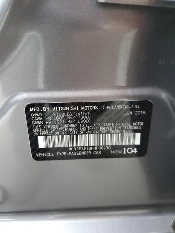 ML32F3FJ8HHF08230 - 2017 MITSUBISHI MIRAGE G4 ES GRAY photo 12