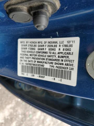 19XFB2F96CE322482 - 2012 HONDA CIVIC EXL 蓝色 照片 13